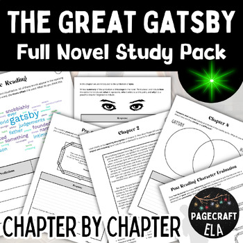 Preview of The Great Gatsby Full Novel Study with Chapter by Chapter Questions & Activities