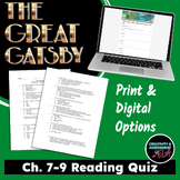 The Great Gatsby Chapters 7-9 Reading Check Quiz | Print &