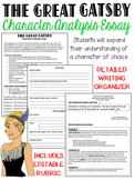 The Great Gatsby: Character Analysis, Five-Paragraph Essay