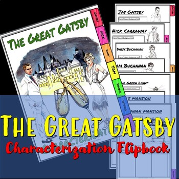 Preview of The Great Gatsby Characterization Flip Book.