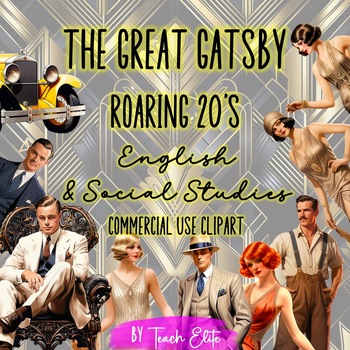 Preview of The Great Gatsby Clipart, Roaring 20s clipart, English Literature clipart