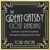 Great Gatsby, F. Scott Fitzgerald, Close Reading Materials