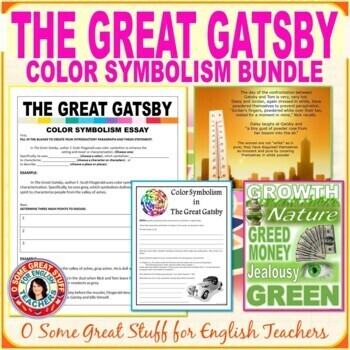 Preview of The Great Gatsby - Color Symbolism Lesson - PowerPoint and Activities Bundle
