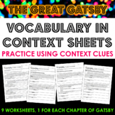 The Great Gatsby Complete Vocabulary in Context Bundle