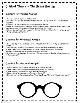 critical thinking questions about the great gatsby