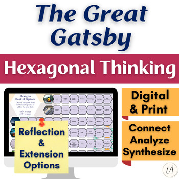 Preview of The Great Gatsby Critical Thinking Activity Hexagonal Thinking for Novel Study