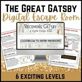Preview of The Great Gatsby Digital Escape Room
