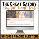The Great Gatsby Digital Final Test - Self-Grading Google 