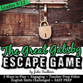 The Great Gatsby Escape Game Break Out Box Activity