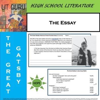 essay titles for the great gatsby