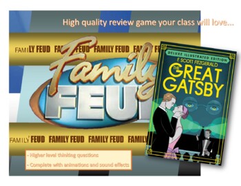 Preview of The Great Gatsby (F. Scott Fitzgerald) - Family Feud Review Game PPT