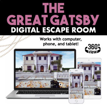 Preview of The Great Gatsby (Fitzgerald) — Digital Escape Room, Reading Comprehension Game