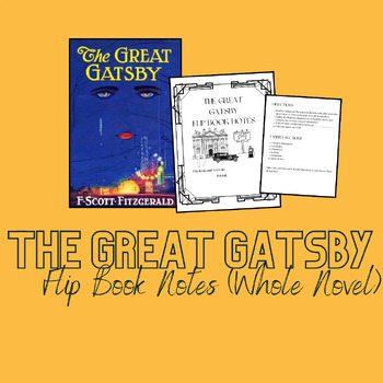 Preview of The Great Gatsby Flip Book Binder Notes