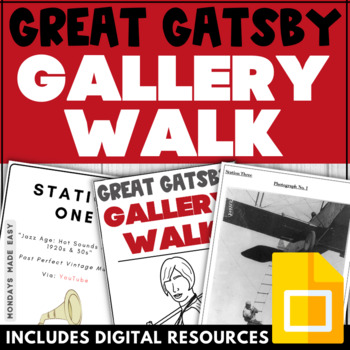 Preview of The Great Gatsby Gallery Walk - Pre-Reading Activity - Context Learning Stations