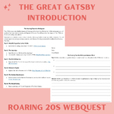 The Great Gatsby Introduction: Roaring 20s Webquest
