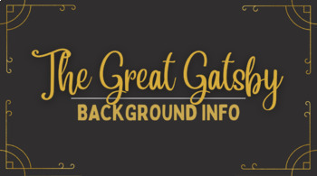 Preview of The Great Gatsby | Introduction Slides
