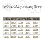 The Great Gatsby Jeopardy Style Review Game