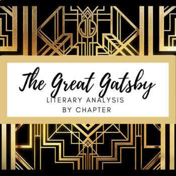 Preview of Distance Learning The Great Gatsby Literary Analysis by Chapter