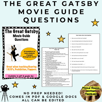 Preview of The Great Gatsby Movie Guide Questions
