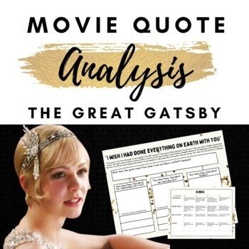 Preview of The Great Gatsby Movie Quote Analysis Activity - Digital and Print Versions