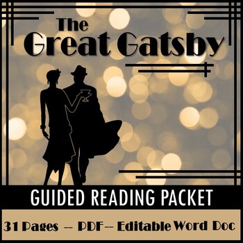 Preview of The Great Gatsby Unit Guided Reading Packet