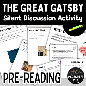 Preview of The Great Gatsby Pre-Reading Silent Discussion Activity for Anticipation