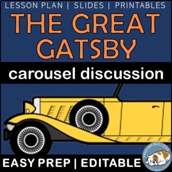 Preview of The Great Gatsby Pre-reading Carousel Discussion Anticipation Activity