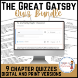 The Great Gatsby Quiz BUNDLE- All 9 Chapters- Digital and Print