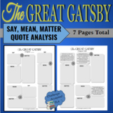 The Great Gatsby Quote Analysis Pack