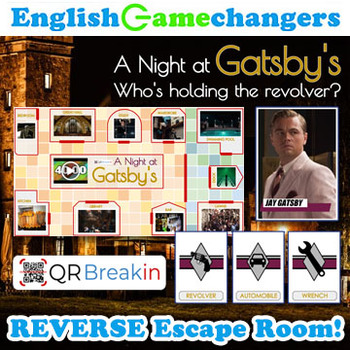 Preview of The Great Gatsby REVERSE Escape Room! Break IN to a New Unit with QR Codes!