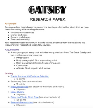 great gatsby research paper topics