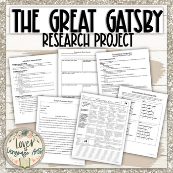 Preview of The Great Gatsby Research Project