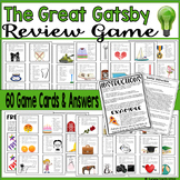 The Great Gatsby Review Game, Task Cards, Stations, or Dis