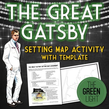 Preview of The Great Gatsby Setting Map Project - Includes Worksheet, Template & Samples!