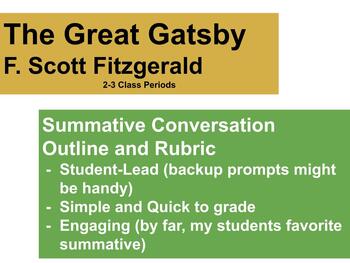 Preview of The Great Gatsby - Summatie/Final Conversation/Discussion and Rubric