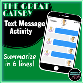The Great Gatsby Text Message Activity Creative Summary Ch