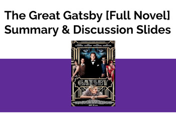 Preview of The Great Gatsby Unit [Full Novel] Discussion & Summary Google Slides Lessons