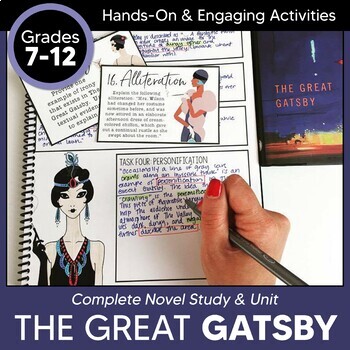 Preview of The Great Gatsby Unit Interactive Workbook & Novel Study