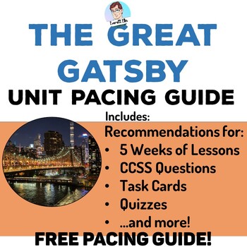 Preview of The Great Gatsby Unit Pacing Guide