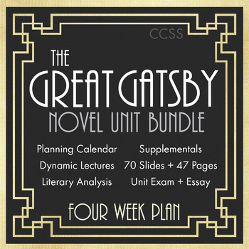 Preview of Great Gatsby Unit Plan, FOUR FULL WEEKS of Dynamic Lessons, Great Gatsby, CCSS