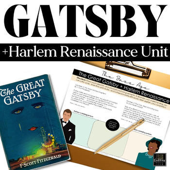 Preview of The Great Gatsby Unit Plan + Harlem Renaissance Pairing Lesson Plans, Activities