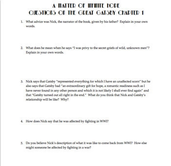 the great gatsby literary analysis pdf