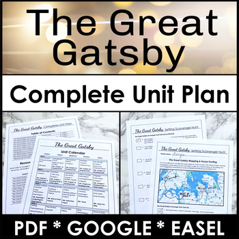 Preview of The Great Gatsby Unit Plan With 4 Weeks of Lesson Plans and Activities