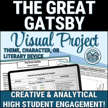 Preview of The Great Gatsby - Visual Theme, Character, or Literary Device Collage Project