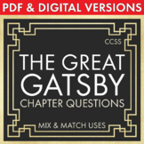 Great Gatsby, Study Question Set, F. Scott Fitzgerald, PDF