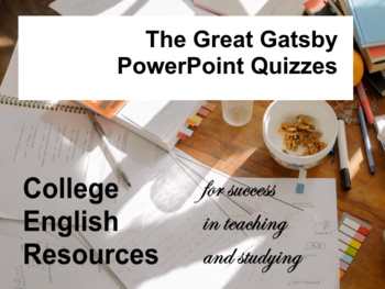 Preview of The Great Gatsby by F.Scott Fitzgerald PowerPoint Quizzes