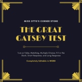 The Great Gatsby by F. Scott Fitzgerald Test WORD