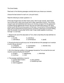 Great Gatsby Final Test Questions and Answers Latest 2023/2024