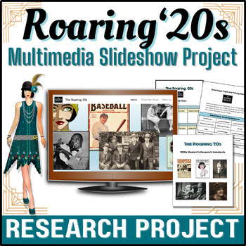 Preview of The Great Gatsby or Roaring 1920s Research and Multimedia Project (Roarin 20s)
