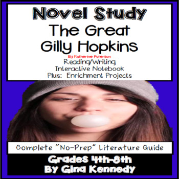 Preview of The Great Gilly Hopkins Novel Study + Project Menu; Plus Digital Option